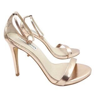 Steve Madden Women's "Stecy" Metallic Rose Gold Strapped Sandals